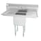 Koolmore 5 in. One compartment Stainless Steel Commercial Sink with Drainboards and Faucet SA151512-15B3FA - alternate 8